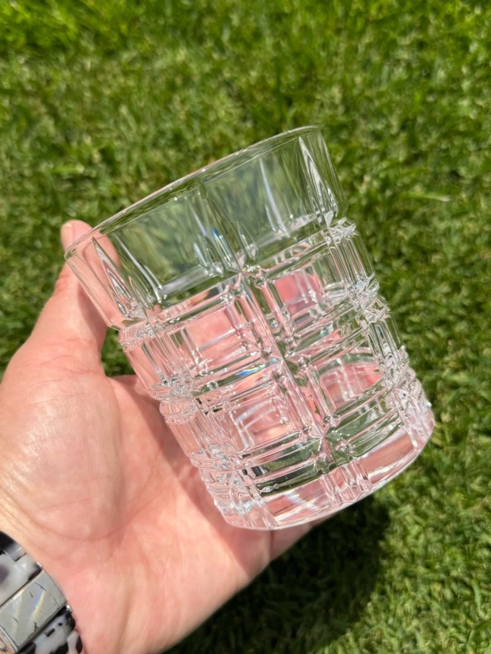 Marquis by Waterford Crystal Crosby Double Old Fashion 2-Piece Glass Set Plaid